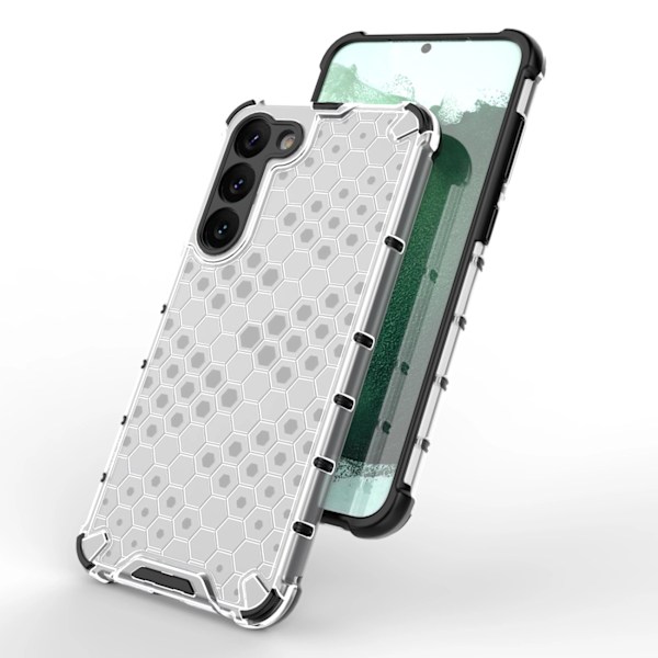 HONEYCOMB COVER TIL SAMSUNG GALAXY S23+ PANSRET HYBRIDCOVER GENNEMSIGTIG