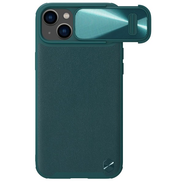 Nillkin CamShield Leather S Case iPhone 14-deksel med grønt kameradeksel