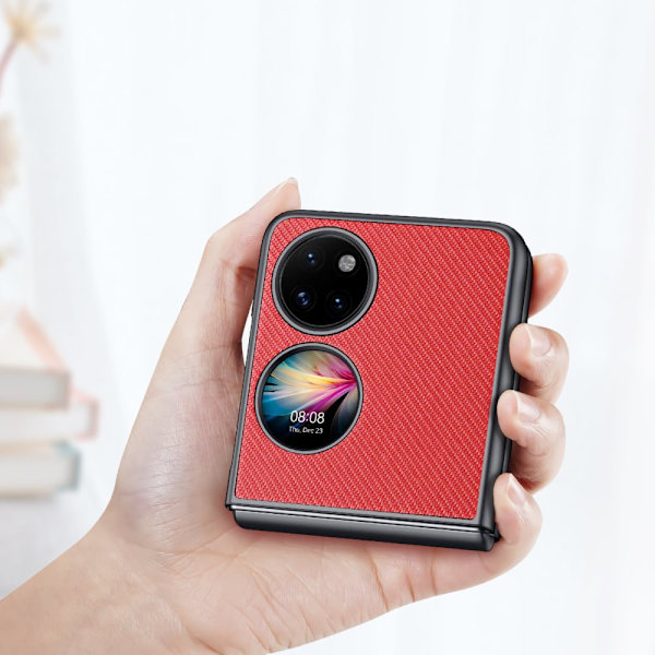 Dux Ducis Fino-deksel, deksel dekket med nylonmateriale, Huawei P50 Pocket rød