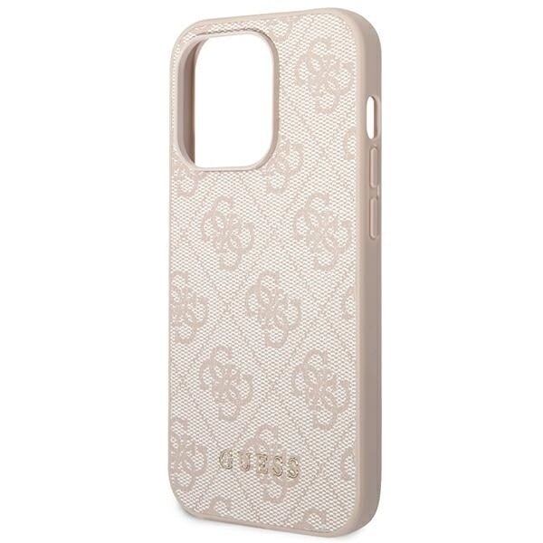 Guess GUHCP14LG4GFPI iPhone 14 Pro 6.1 rosa/rosa hardt deksel 4G Metal Gold Logo