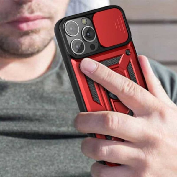 Spacecase Camring Iphone 14 Pro Rött Fodral Skydd