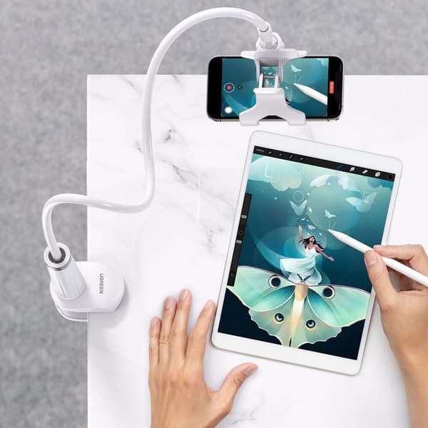 UGRØNN UNIVERSAL TELEFON TABLETTHOLDER STATIV HVIT