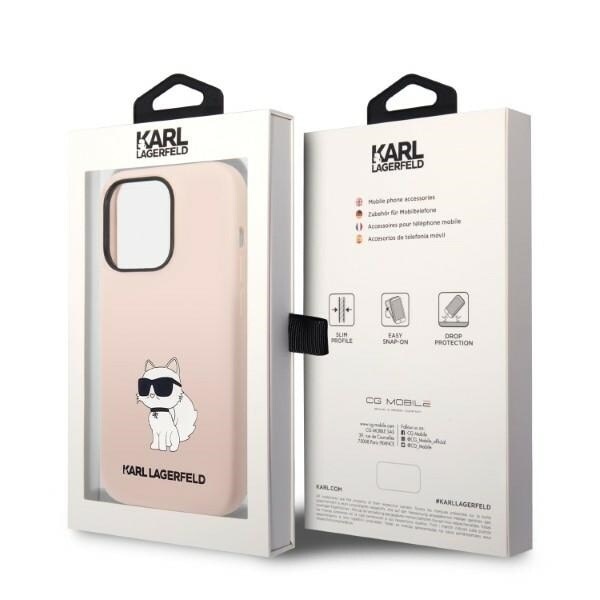 Karl Lagerfeld KLHCP14XSNCHBCP iPhone 14 Pro Max 6.7 hardt deksel rosa/rosa silikonkuppel