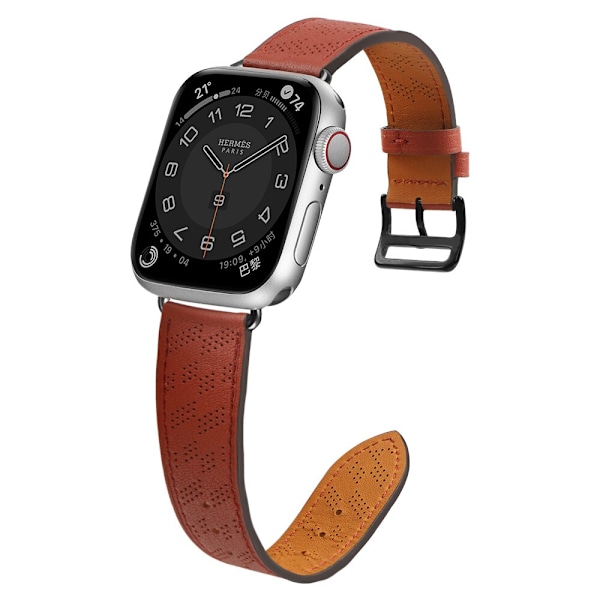 Reim Lær Lærreim Apple Watch SE, 8, 7, 6, 5, 4, 3, 2, 1 (41, 40, 38 mm) armbånd rødt