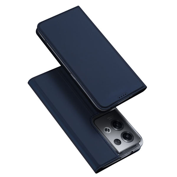 Dux Ducis Skin Pro-veske til Oppo Reno 8 Pro-deksel med flip-kortlommebok? blå stativ
