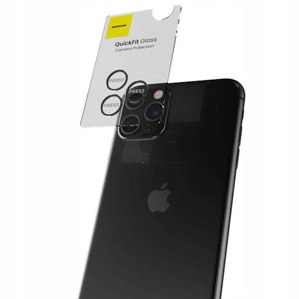 Spacecase Härdat Glas Quickfit-Kamera För Iphone 11 Pro Max 12 Svart