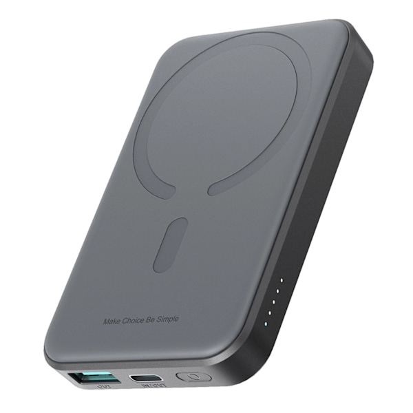 POWERBANK JOYROOM JR-W020 MINI 5000MAH USB-A USB-C INDUKTIV 20W - SORT + USB-C / USB-C KABEL