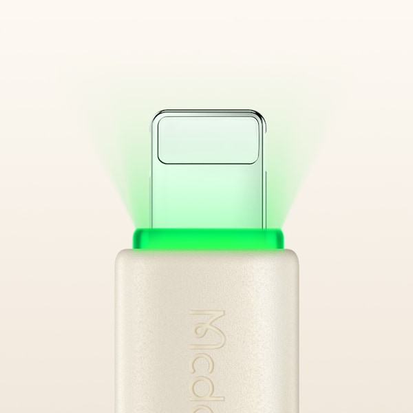 MCDODO LADDARE USB LIGHTNING SNABBLADDNINGSKABEL FÖR IPHONE 1M LED BEIGE