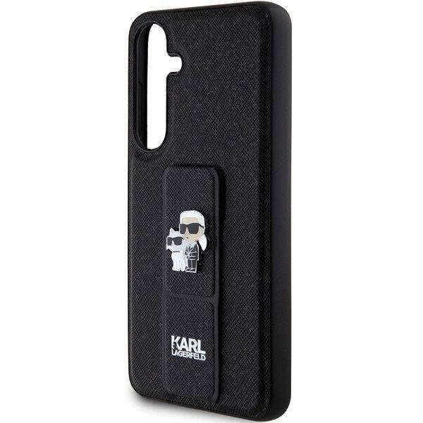 Karl Lagerfeld Gripstand Saffiano Karl&Choupette Pins Veske til Samsung Galaxy S24 - Svart