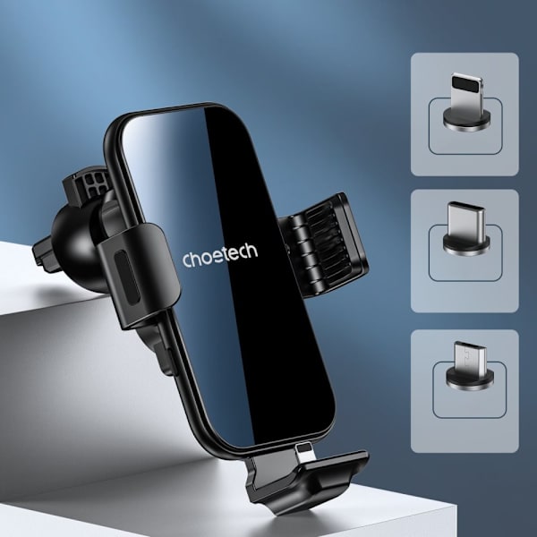 Choetech induksjonslader med holder + magnetspisser svart (T201-F)