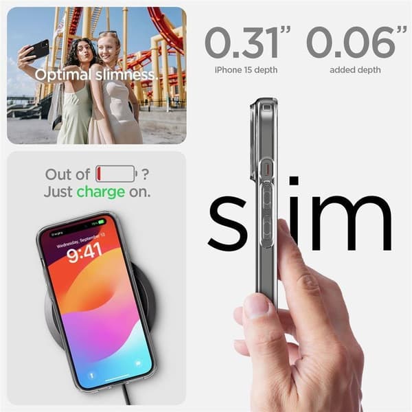 Spigen Crystal Flex, krystallklar - iPhone 15