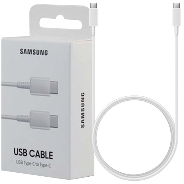 SAMSUNG KABEL LANGT HURTIG USB-C - USB-C 5A 480MB/S 1,8M HVID