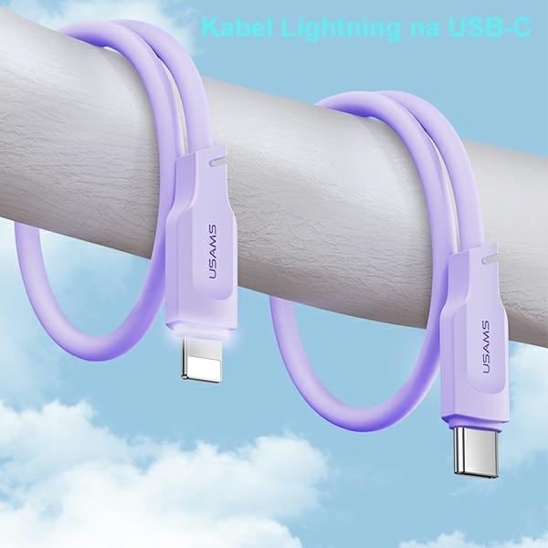 USAMS USB-C till Lightning-kabel 20W 1,2m PD Snabbladdning Lithe-serien svart/svart SJ566USB01 (US-SJ566)