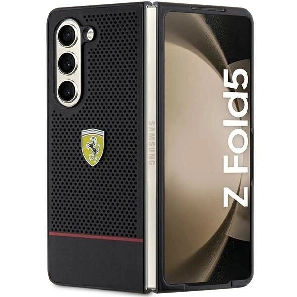 Ferrari Perforated Line Deksel til Samsung Galaxy Z Fold 5 - Svart