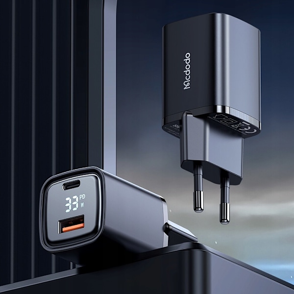 USB/USB-C laster, Nano, med skjerm, Gan 33W Pd, Mcdodo