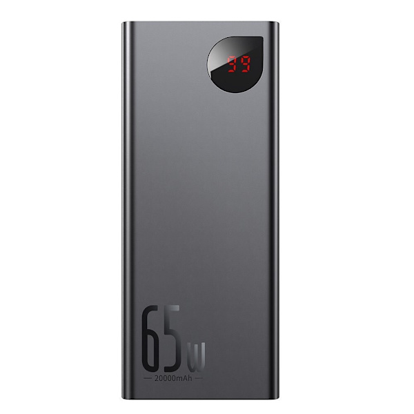 Baseus Adaman Powerbank 2x USB / 1x USB Type C / 1x micro USB 20000mAh 65W Quick Charge 4.0 Power Delivery svart (PPIMDA-D01)
