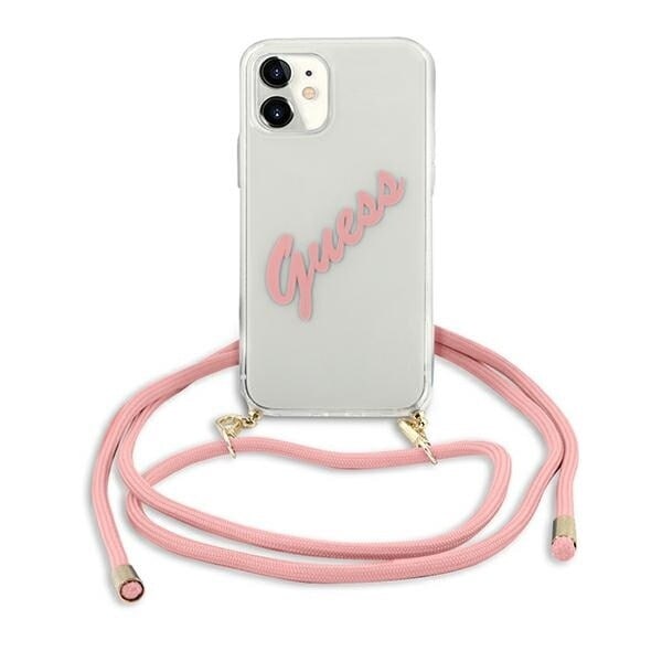 Guess GUHCP12SCRTVSPI iPhone 12 mini 5.4 rosa/rosa hardt deksel Script Vintage
