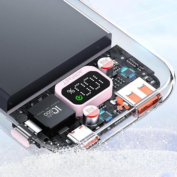 ACEFAST POWERBANK 10000MAH SPARKLING SERIES HURTIG OPLADNING 30W PINK
