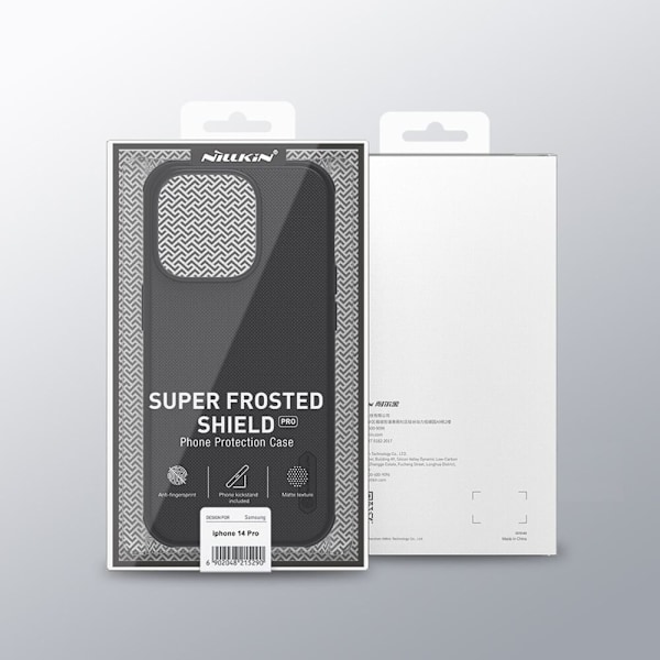 Nillkin Super Frosted Shield Pro beskyttelsesdeksel til iPhone 14 Pro, svart bakdeksel