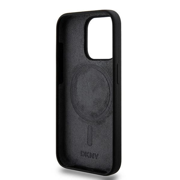 DKNY Liquid Silikon Hvittrykt Logo MagSafe-deksel til iPhone 15 Pro - Svart
