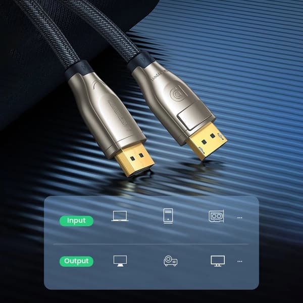 DisplayPort - DisplayPort Ugreen DP112 DP1.4 8K kabel 3m - svart
