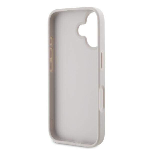 Guess GUHCP16SP4TDSCPP iPhone 16 6,1" rosa/rosa hårdfodral Läder Metall Logotyp Strass Crossbody
