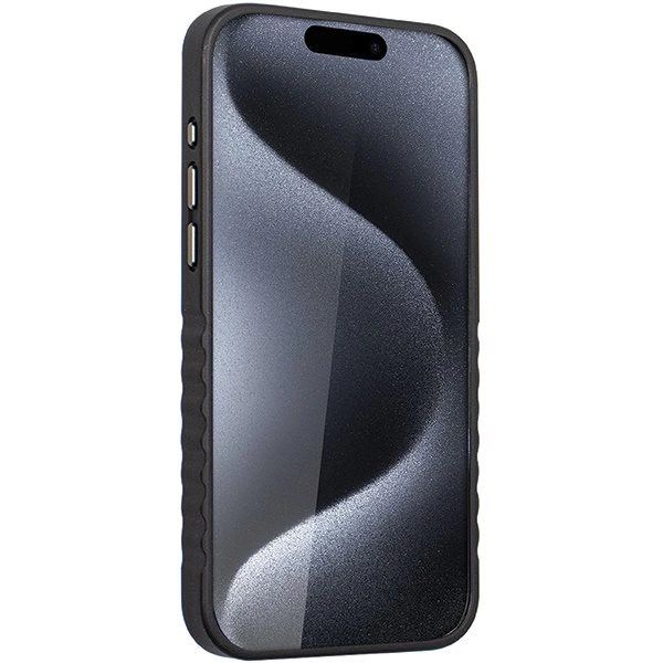 AUDI ÆGTE LÆDER ETUI MED MAGSAFE TIL IPHONE 15 PRO MAX - SORT OG RØD