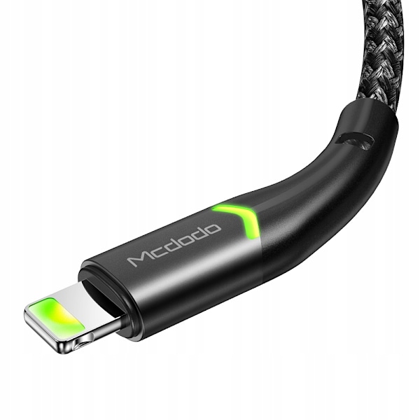MCDODO USB LIGHTNING SNABBLADDNINGSKABEL 36W FÖR IPHONE 13 14 1M LED SVART