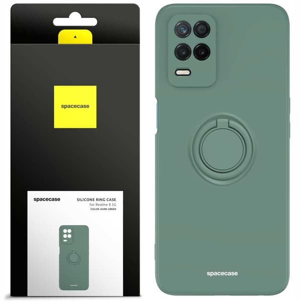 Spacecase Silikonecase Ring For Realme 8 5G Mörkgrön