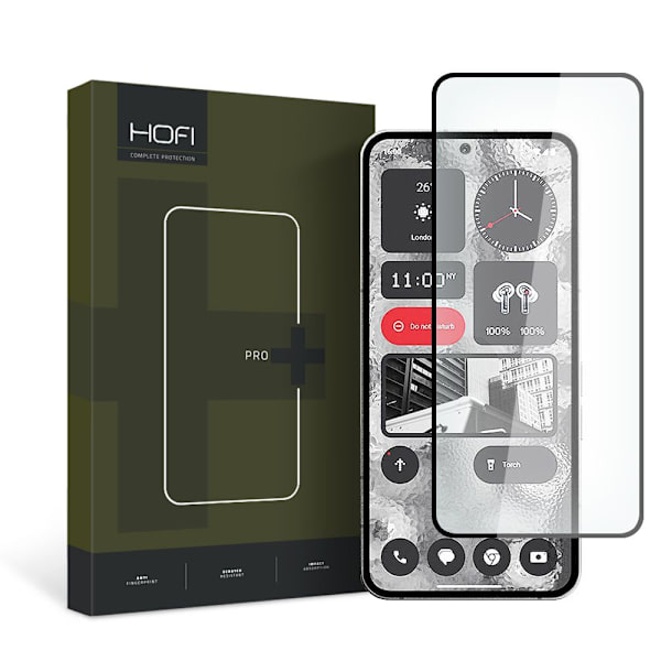 HÆRDET GLAS HOFI GLASS PRO+ INTET TELEFON 2 SORT