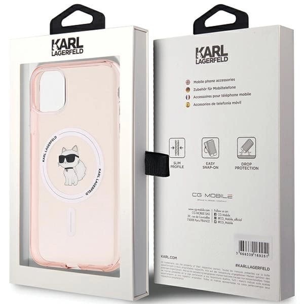 Karl Lagerfeld IML Choupette MagSafe deksel til iPhone 11 / Xr - rosa