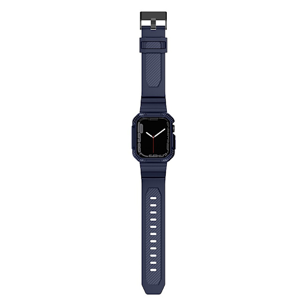Kingxbar CYF106 2-i-1 pansret etui til Apple Watch SE 8, 7, 6, 5, 4, 3, 2, 1 (41, 40, 38 mm) med blå stropp