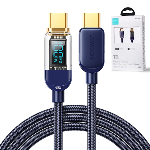 Joyroom USB C til USB C-kabel 100 W for hurtiglading og dataoverføring 1,2 m blå (S-CC100A4)