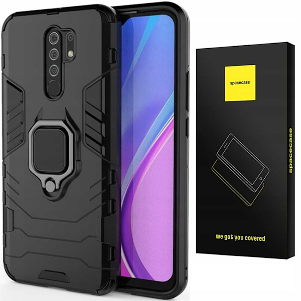 Spacecase Case Cover Till Xiaomi Redmi 9 Sc X-Ring Svart