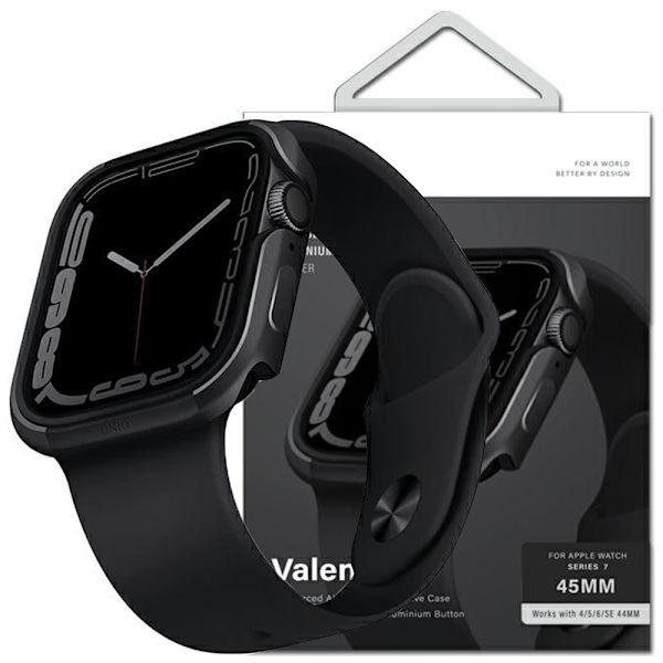 UNIQ veske Valencia Apple Watch Series 4/5/6/7/8/SE/SE2 45/44mm. grafitt/grafitt