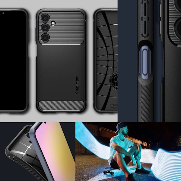 SPIGEN RUGGED ARMOUR ETUI TIL SAMSUNG GALAXY A25 5G - MAT SORT