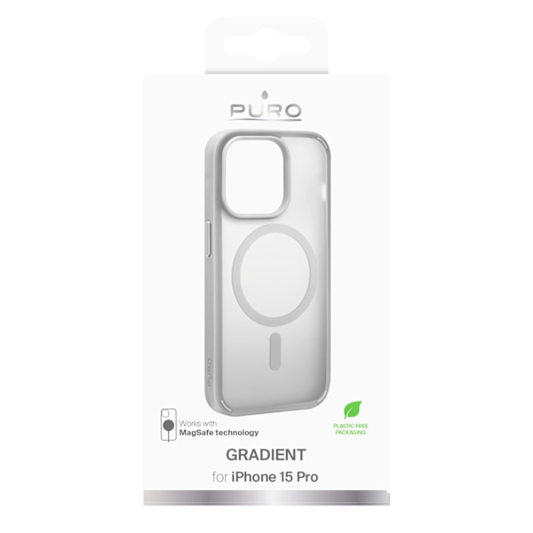 PURO GRADIENT MAGSAFE SILIKONE ETUI TIL IPHONE 15 PRO - SØLV