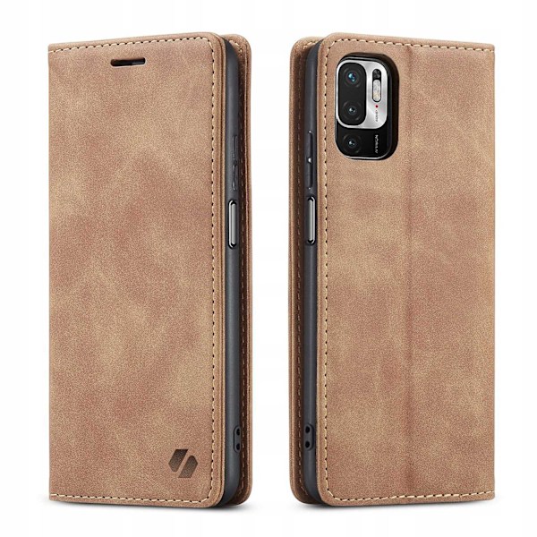 Spacecase Plånboksfodral För Xiaomi Poco M3 Pro Redmi Note 10 5G Brunt