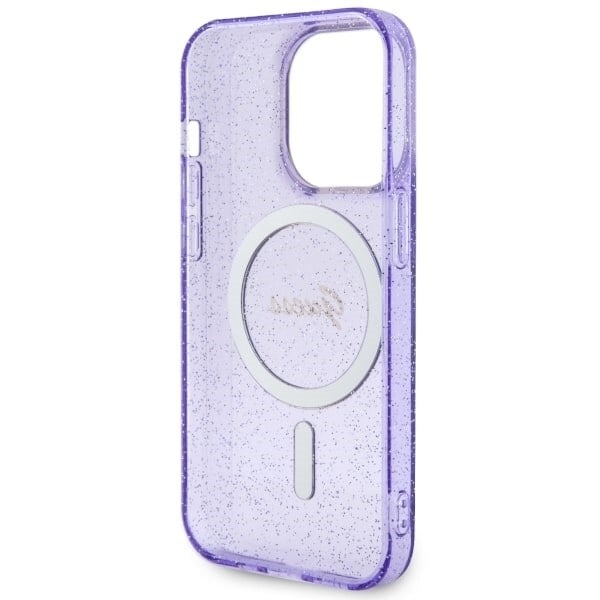 Guess GUHMP14XHCMCGU-deksel til iPhone 14 Pro Max 6.7 lilla/lilla hardt deksel Glitter Gold MagSafe