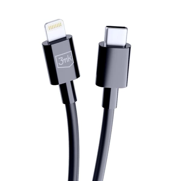 3mk Hyperkabel USB-C / Lightning 20W 1,2m - svart