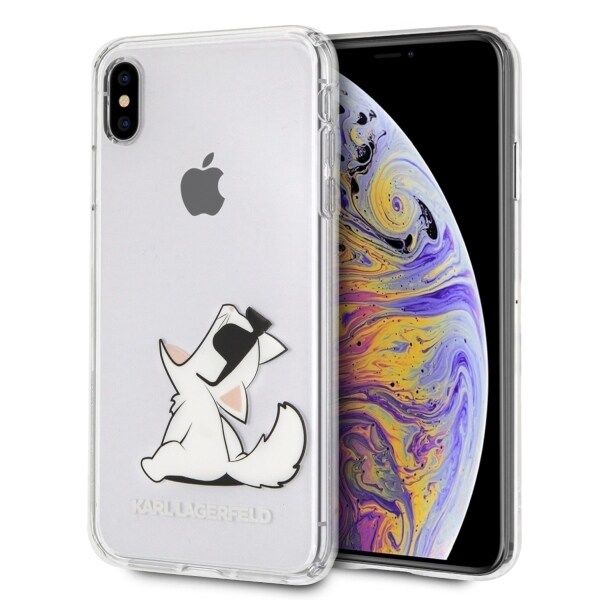 Karl Lagerfeld KLHCI65CFNRC iPhone Xs Max hårdfodral transparent Choupette Fun