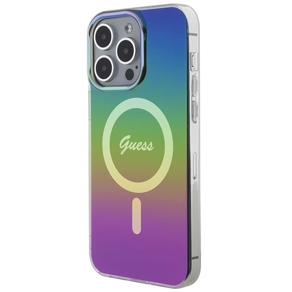 Guess IML Iridescent MagSafe-deksel til iPhone 15 Pro - Svart