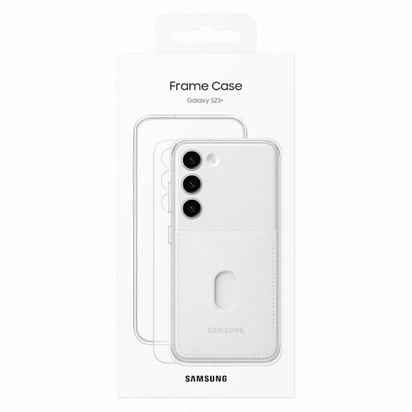 Samsung Frame Cover beskyttelsesdeksel for Samsung Galaxy S23+ deksel med utskiftbare bakre stikkontakter hvit (EF-MS916CWEGWW)