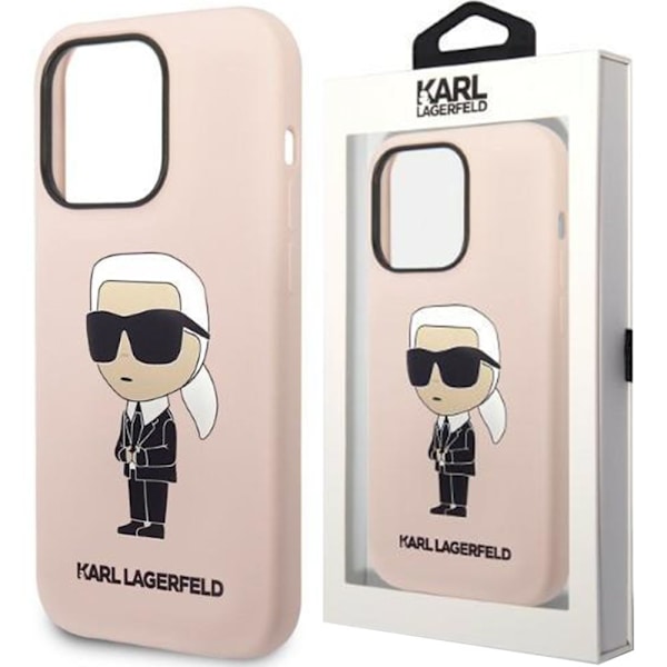 Karl Lagerfeld KLHMP14MSNIKBCP iPhone 14 Plus 6.7 hardt etui rosa/rosa Silikon Ikonik Magsafe