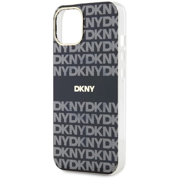DKNY IML Mono & Stripe MagSafe-deksel til iPhone 15/14/13 - Svart