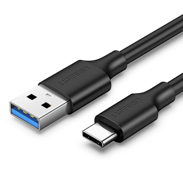 Ugrønn kabel USB 3.0 - USB Type C 1m 3A svart (20882)