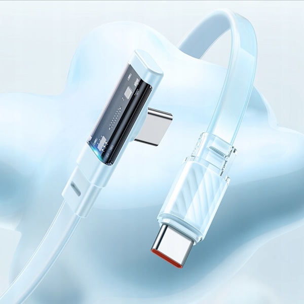 MCDODO ANGLE USB-C-KABEL, TYPE C 3A 65W BLÅ 1M SNABBLADDNING