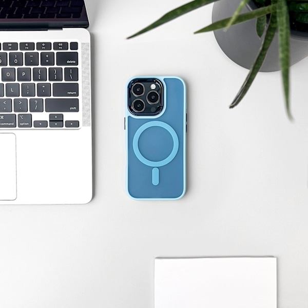 MAGNETIC COLLECTION MAGSAFE ETUI TIL IPHONE 16 - LYSEBLÅ