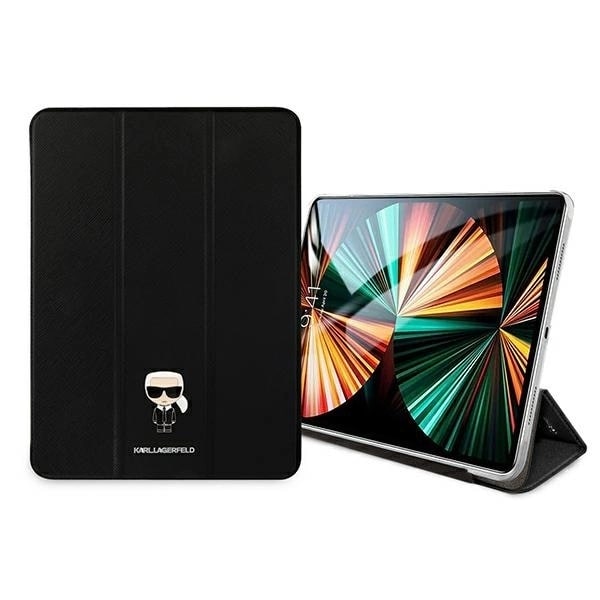 KARL LAGERFELD SAFFIANO IKONIC KARL ETUI TIL IPAD 12,9" PRO 2021 - SORT