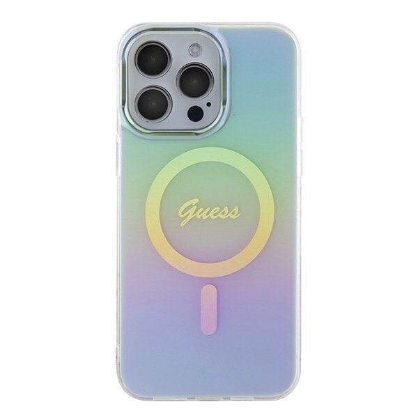 Guess GUHMP15XHITSQ iPhone 15 Pro Max turkis/turkis hardt deksel IML Iridescent MagSafe
